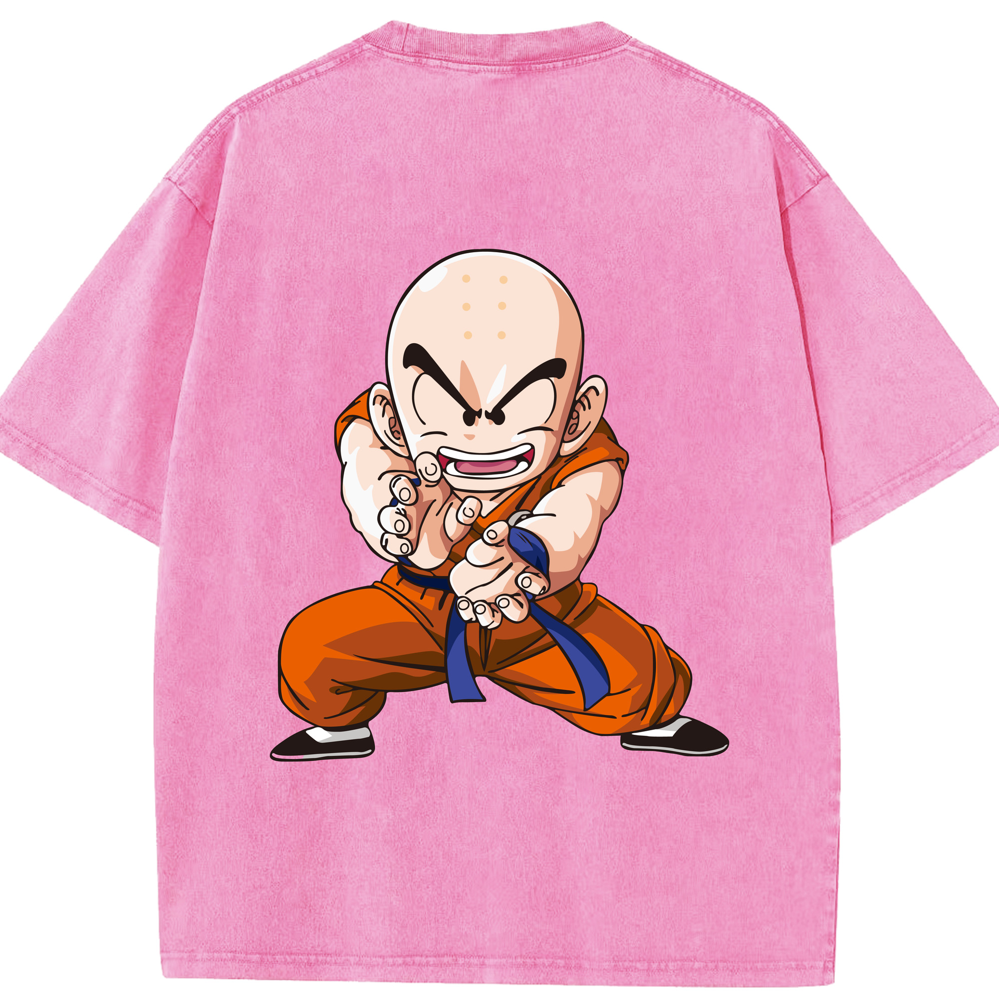 （画像用） ドラゴンボール クリリン DRAGON BALL krillin 綿100% ヴィンテージ風 半袖Tシャツ（背面プリント）